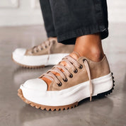 Elspeth Ravencourt | Black Platform Lace-Up Sneakers for Women