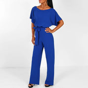 Arabelle Fontcrest | Belted Wide-Leg Jumpsuit in Ivory