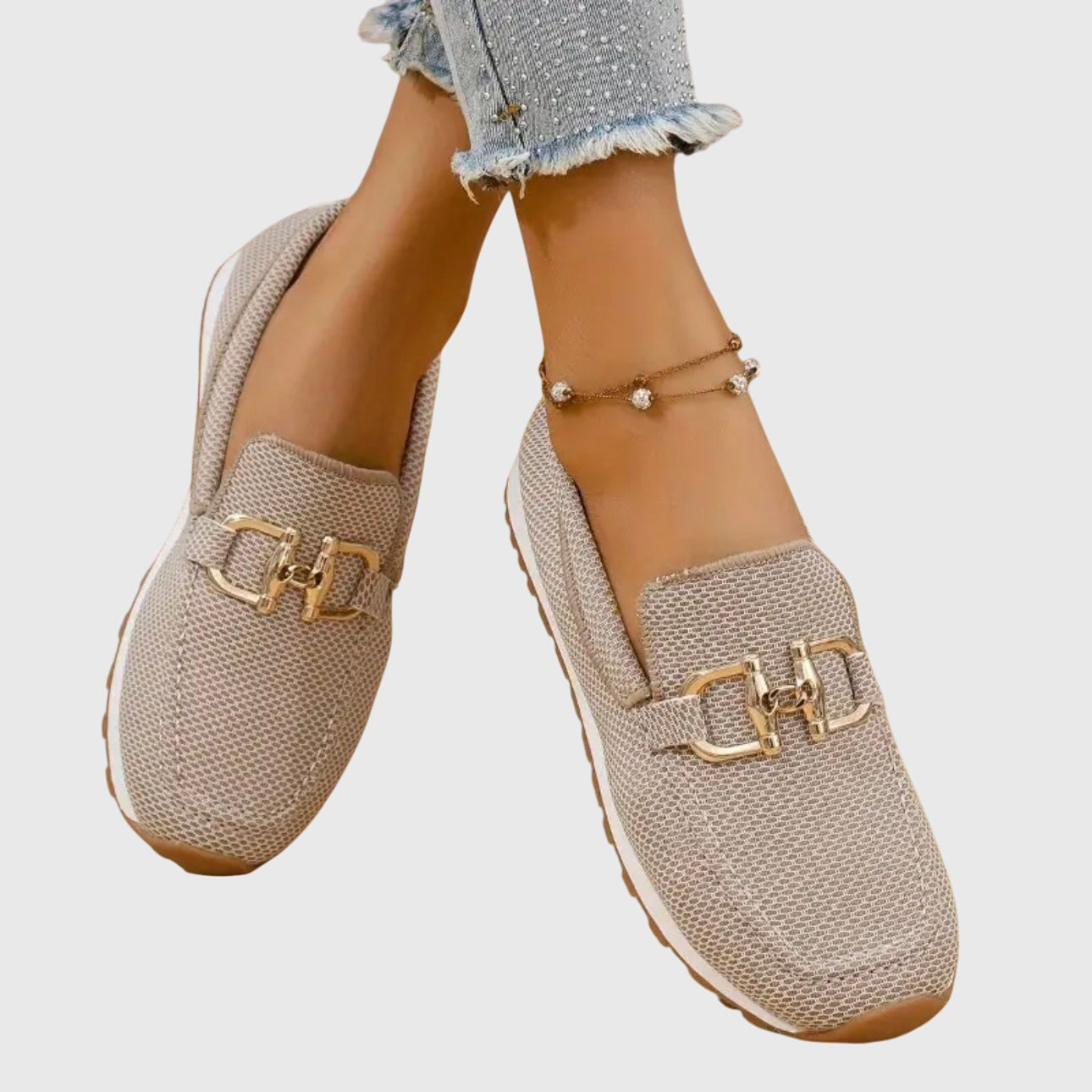 Beatrice Holloway | Blue Mesh Platform Loafers with Gold Horsebit