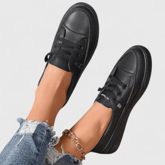 Rowena Castleford | White Lace-Up Orthopedic Sneakers