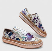 Rosalinde Hartcourt | Floral Print Cork Platform Sneakers