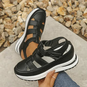 Emmeline Vauclaire | Black Platform Gladiator Sandal Sneakers