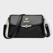 Vivienne Lacroix | Black Woven Faux Leather Crossbody Bag