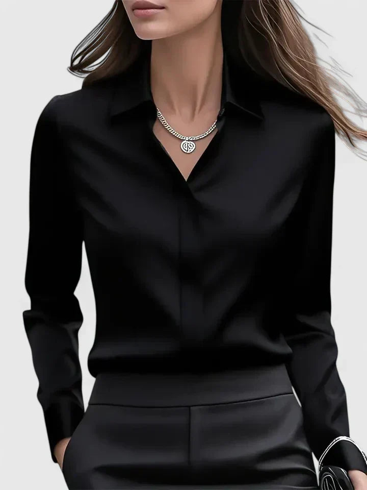 Clarisse Wentford | White Long Sleeve Button-Down Shirt