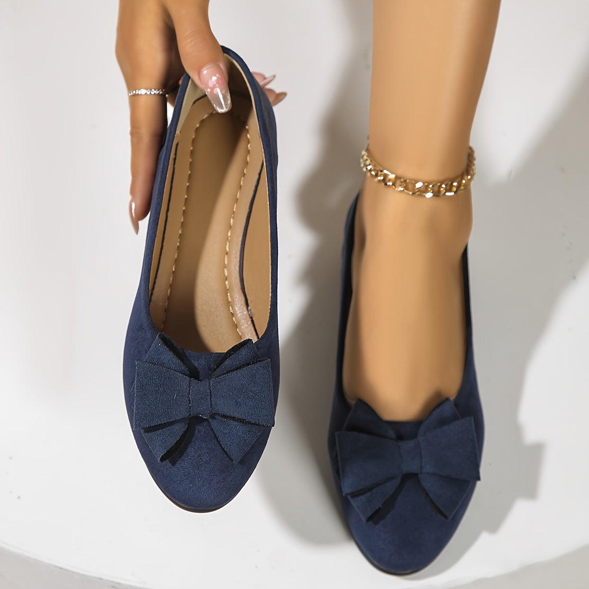 Lucinda Hartbourne | Black Bow Detail Ballet Flats Slip-On