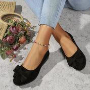 Clarisse Duvernois | Grey Bow Detail Orthopedic Ballet Flats