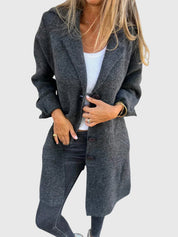 Sophia Harrington | Pink Button-Front Blazer Coat