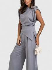 Flavia Montresor | Ivory Sleeveless Wide-Leg Two-Piece Set