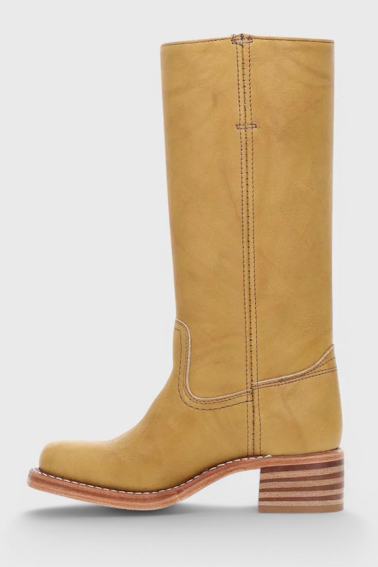 Rosalind Fenwick | Tan Leather Knee-High Western Boots