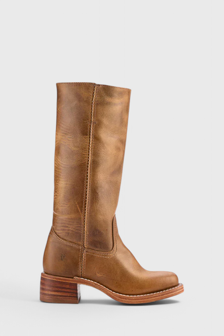 Rosalind Fenwick | Tan Leather Knee-High Western Boots