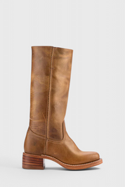Rosalind Fenwick | Tan Leather Knee-High Western Boots