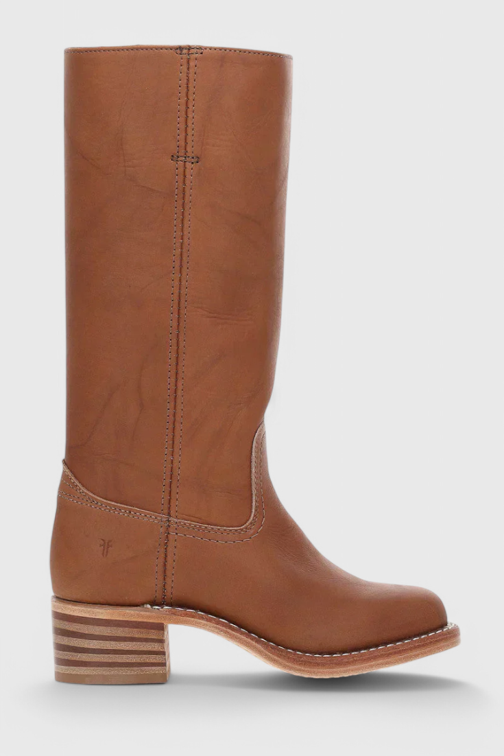 Rosalind Fenwick | Tan Leather Knee-High Western Boots