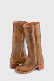 Rosalind Fenwick | Tan Leather Knee-High Western Boots
