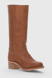 Rosalind Fenwick | Tan Leather Knee-High Western Boots