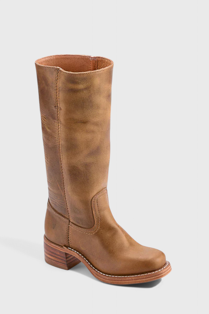 Rosalind Fenwick | Tan Leather Knee-High Western Boots