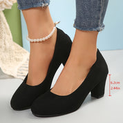 Guinevere Ashton | Black Block Heel Pumps – Orthopedic Comfort