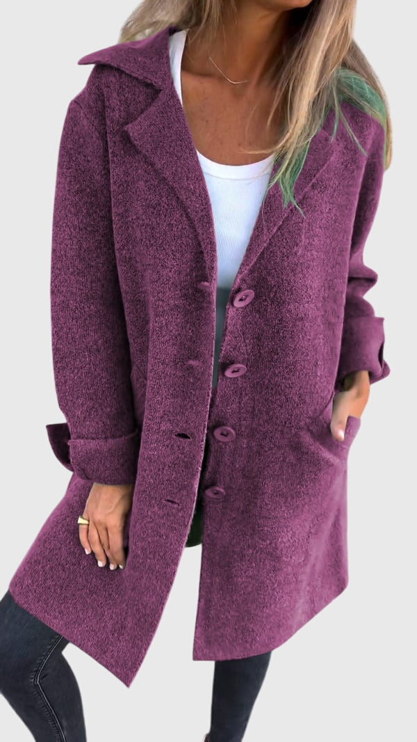 Sophia Harrington | Pink Button-Front Blazer Coat