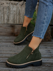 Marceline Dufort | Leopard Print Ankle Boots with Side Zipper