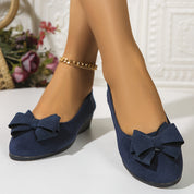 Clarisse Duvernois | Grey Bow Detail Orthopedic Ballet Flats