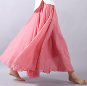 Christelle Duvalois | Blue Flowy Linen Maxi Skirt