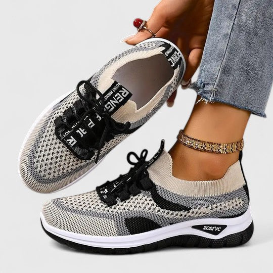 Emmeline Hartcross | Orthopedic Mesh Sneakers in Pink Beige