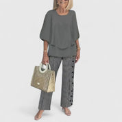 Corinne Valbelle | Floral Print Wide-Leg Pants Matching Set