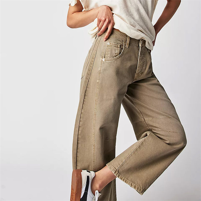 Margeline Ashcroft | High-Rise Barrel Leg Jeans in Light Acid-Wash Denim