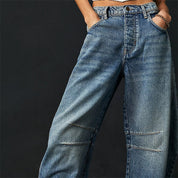 Margeline Ashcroft | High-Rise Barrel Leg Jeans in Light Acid-Wash Denim