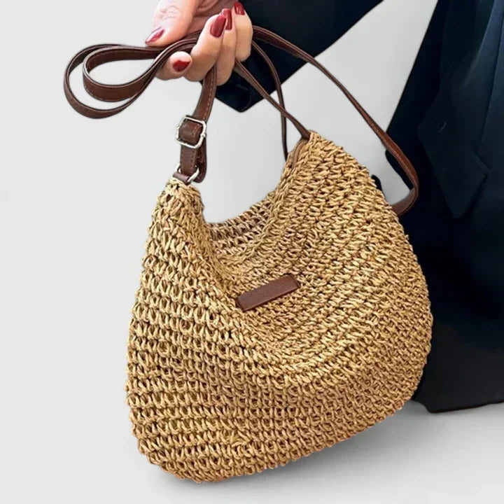 Seraphine Duvall | Woven Straw Crossbody Shoulder Bag