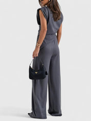 Flavia Montresor | Ivory Sleeveless Wide-Leg Two-Piece Set