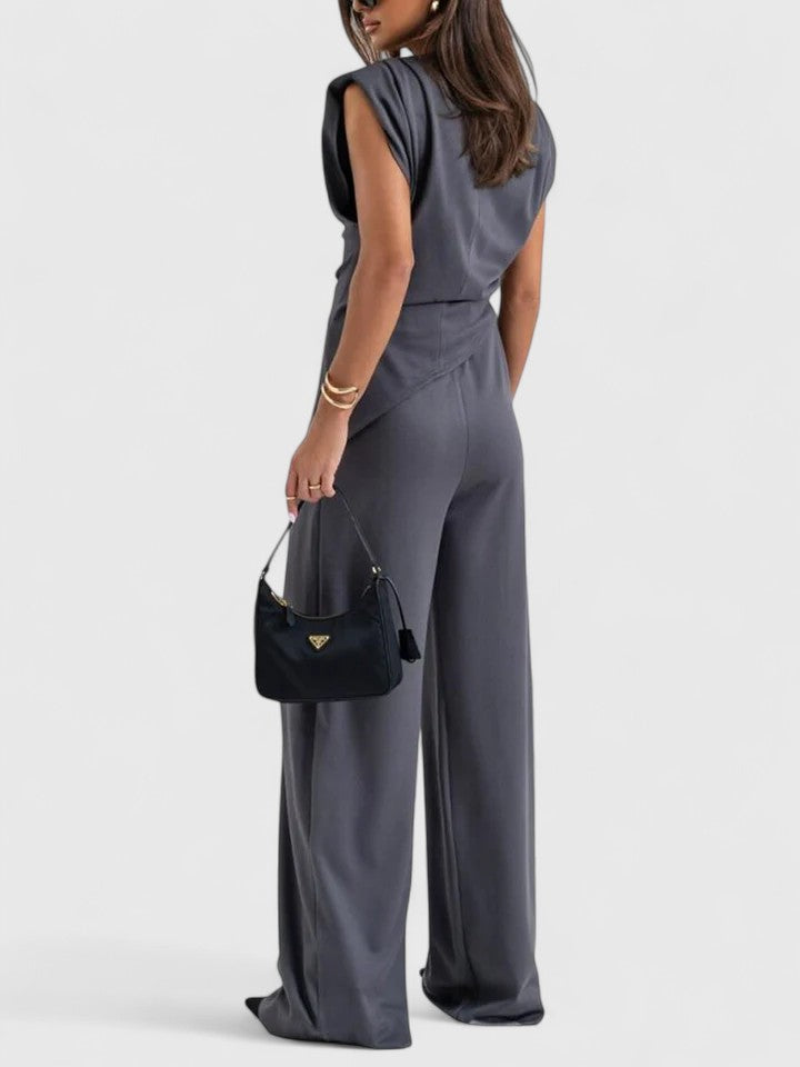 Flavia Montresor | Ivory Sleeveless Wide-Leg Two-Piece Set