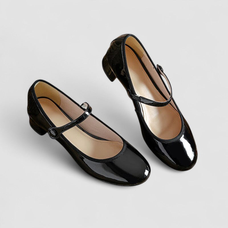 Lucinda Fairvale | Black Patent Mary Jane Block Heel