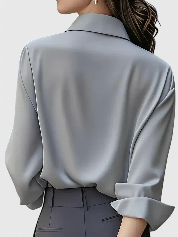 Clarisse Wentford | White Long Sleeve Button-Down Shirt