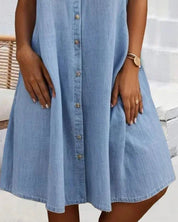 Clarissa Wyndmere | Lightweight Denim-Look Shirt Dress