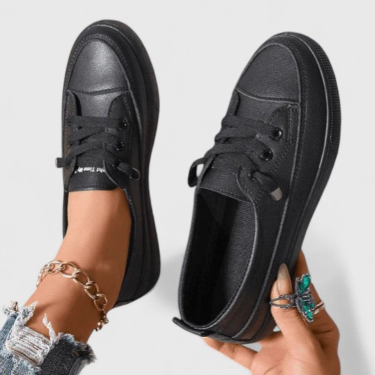 Rowena Castleford | White Lace-Up Orthopedic Sneakers