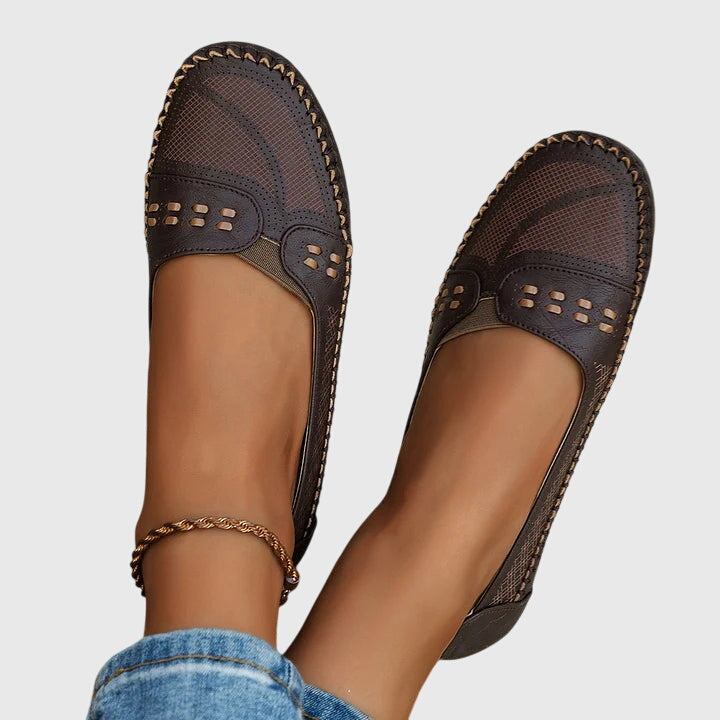 Penelope Ashvere | Beige Orthopedic Slip-On Flats