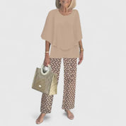 Corinne Valbelle | Floral Print Wide-Leg Pants Matching Set