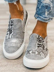 Rosalind Fenwick | Leopard Patchwork Canvas Slip-On Sneakers