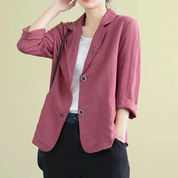 Camille Fontaine | Women's Linen Blazer Lightweight Tailored Pockets