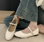 Cosette Blanchard | Patent Black Mary Jane Shoes with Low Block Heel