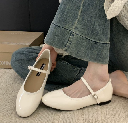 Cosette Blanchard | Patent Black Mary Jane Shoes with Low Block Heel