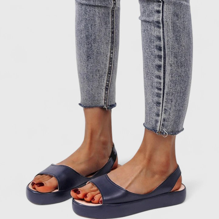 Dominica Harwell | Blush Pink Platform Sandals with Slingback