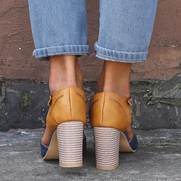 Gwendolyn Faircrest | Two-Tone Orthopedic Block Heel Pumps