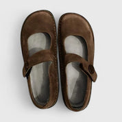 Celestine Beauvard | Green Leather Mary Jane Orthopedic Flats