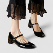 Lucinda Fairvale | Black Patent Mary Jane Block Heel