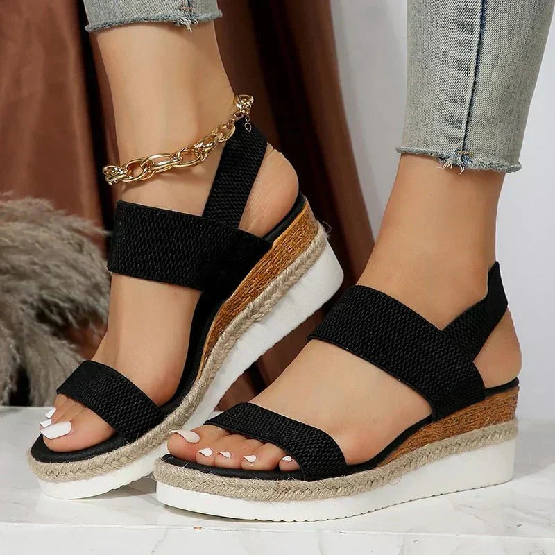 Florentine Caldecrest | Orthopedic Platform Sandals in Beige