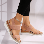 Florentine Caldecrest | Orthopedic Platform Sandals in Beige