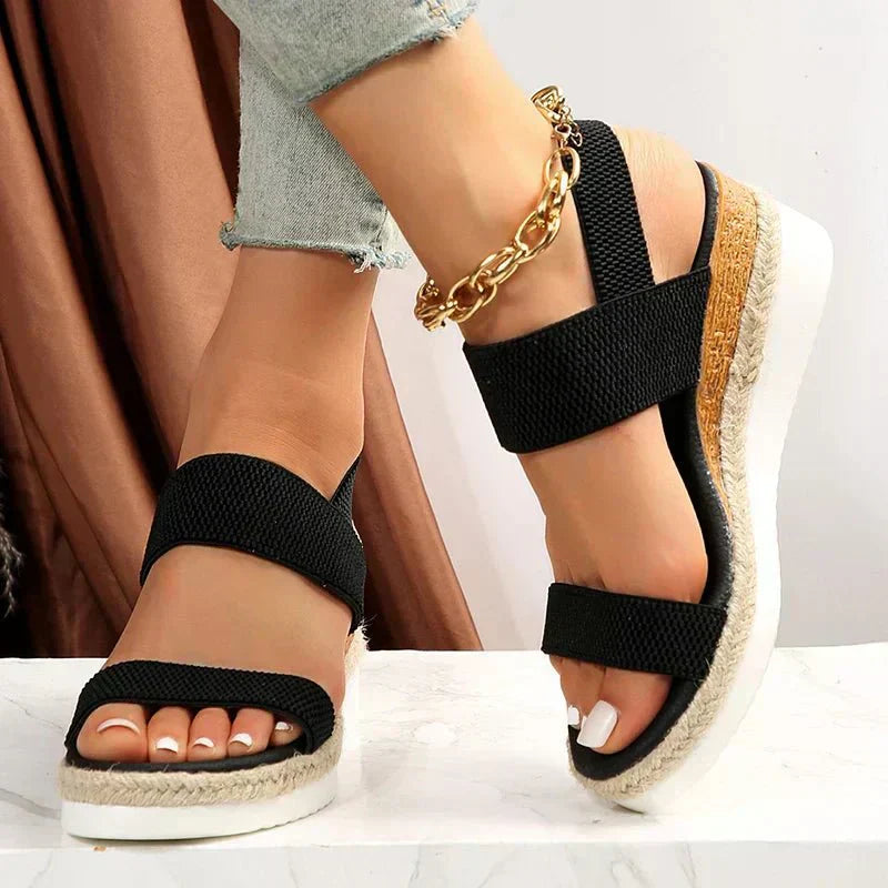 Florentine Caldecrest | Orthopedic Platform Sandals in Beige
