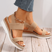 Florentine Caldecrest | Orthopedic Platform Sandals in Beige