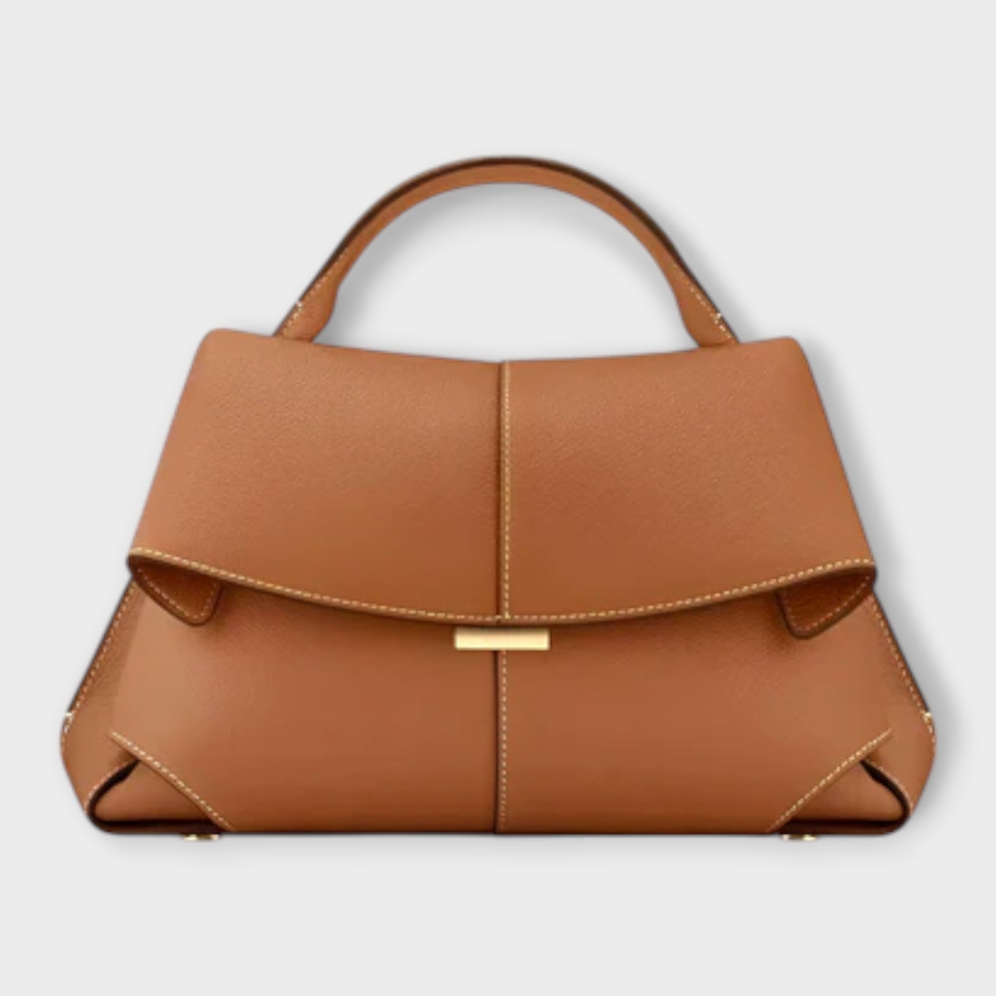 Loretta Vespucci | Black Structured Top Handle Handbag
